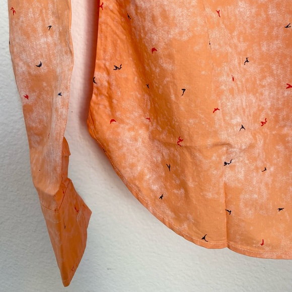 Coofandy Fresh Designer • Orange Casual Print Buttoned Down Longsleeve Shirt - Picture 11 of 14